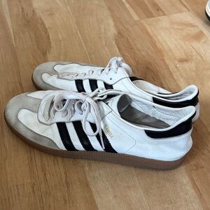 adidas White and Black Samba Decon Leather Sneakers